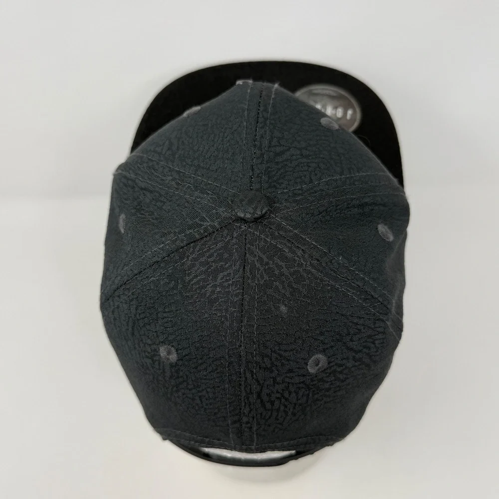 Jordan Youth Snapback Hat Black Grey Elephant Print Metal Jumpman 1623-693